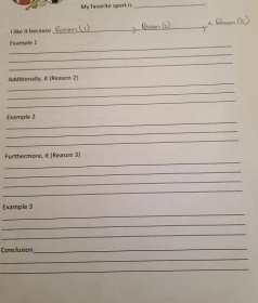 An outline can help a third grader write an opinion essay.