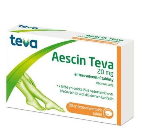 AESCIN-TEVA 20 mg 30 tablet (Křečové žíly) - Jednodruhové