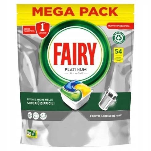 Fairy Platinum All in One Lemon Kapsle do myčky nádobí 54 kusů
