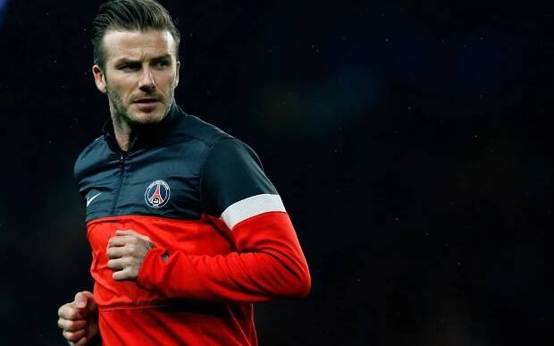 David Beckham playing for Paris Saint Germain Wallpaper