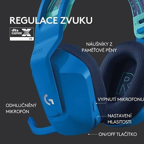 Logitech G733 LIGHTSPEED Wireless RGB Gaming Headset BLUE