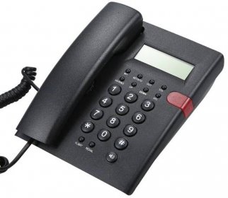 Stolní bezbateriový pevný telefon s funkcí identifikace volajícího s nastavitelným jasem LCD obrazovky