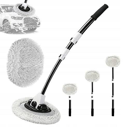 TELESKOPICKÝ KARTÁČ NA MYTÍ AUTA, RUČNÍ MOP, MIKROVLÁKNO, 59-102 CM