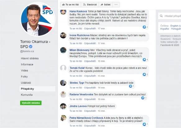Facebook SPD - Tomio Okamura