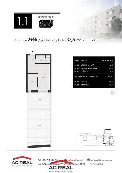 Prodej bytu 2+kk, 37,6 m2 - Brno (1.1), obrázek č.6