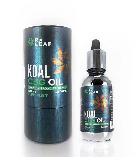 CBG Oil Bottle and Box by RxLeaf