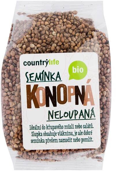 Konopná semínka neloupaná 250 g BIO  COUNTRY LIFE