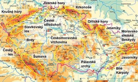Česká středohoří na mapě ČR