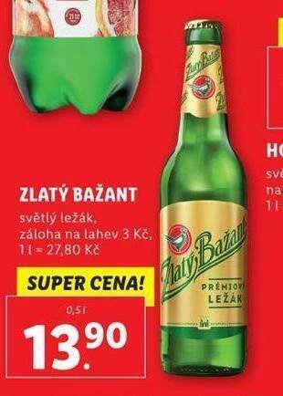 Lidl Pivo zlatý bažant nabídka