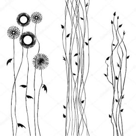 Stáhnout - Květinové pozadí, kvetoucí květiny - kolekce pro projektanty — Ilustrace