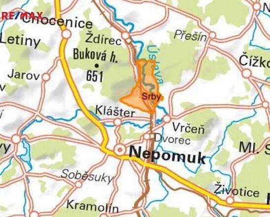 Prodej Pozemek, Srby, okres Plzeň-Jih