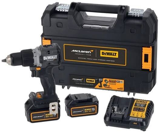 příklepová vrtačka-aku šroubovák 18V, 2x5Ah, DeWalt [DCD85MP2T-QW] MCLAREN