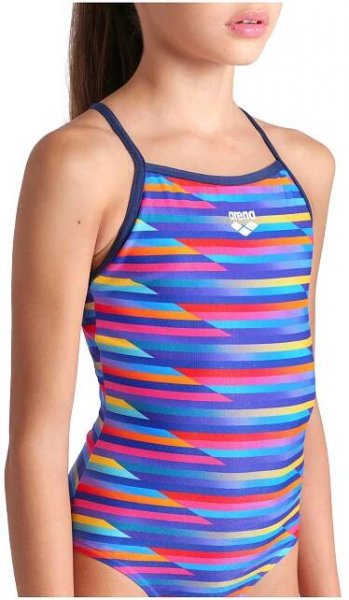 Dívčí plavky arena Performance Girls' Racing Stripe Light Drop Back