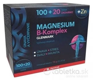 Magnesium B-Komplex GLENMARK + Zinek 120 ks