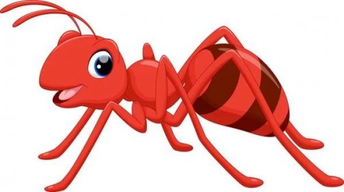 Ilustrace kreslené legrační mravenec na bílém pozadí — Ilustrace