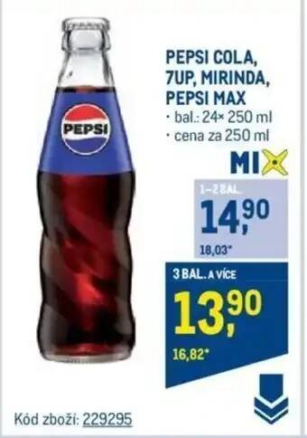Makro PEPSI COLA, 7UP, MIRINDA, PEPSI MAX nabídka