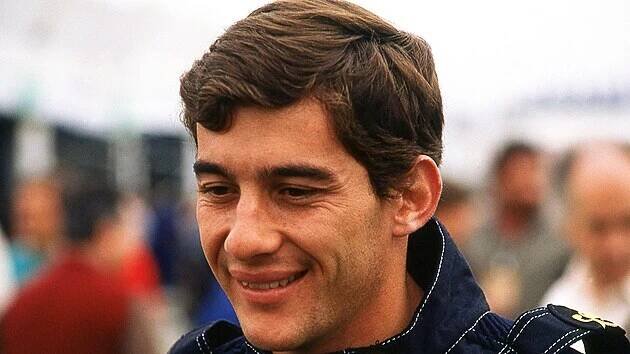 Ayrton Senna před Velkou cenou Portugalska v Estorilu 1985.