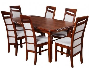 Dřevěný Jídelní stůl + 6x židle - komplet levně