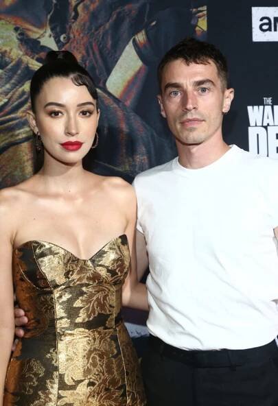 Christian Serratos and David Boyd at 'The Walking Dead' premiere party