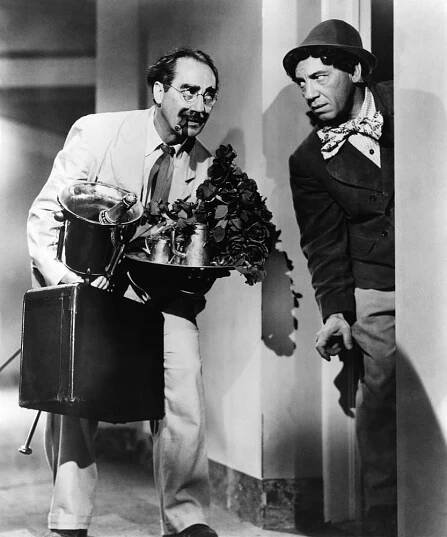 A NIGHT IN CASABLANCA, from left, Groucho Marx, Chico Marx, 1946