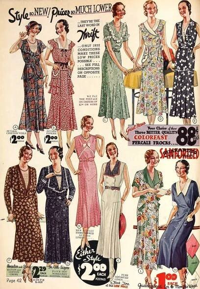 1932 sears catalogue Historická Móda, Letní Šaty, Čelenka, Kostým, Ilustrace, Svatba, Léto, Dámská Móda, Inspirace