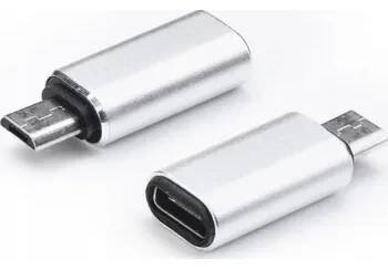 Adaptér Typ C (samice) na Micro USB (samec) stříbrný