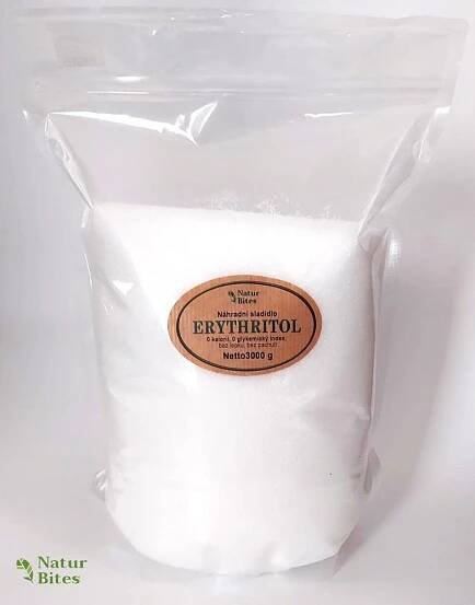 Erythritol 3000 g, přírodní sladidlo 0 kalorií, NaturBites