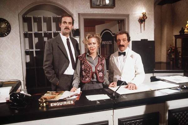 'Fawlty Towers' TV Series - Photocall for the second series of the BBC TV sitcom, BBC Television Centre, White City, London UK - 19 February 1979 Redakční Stock snímek