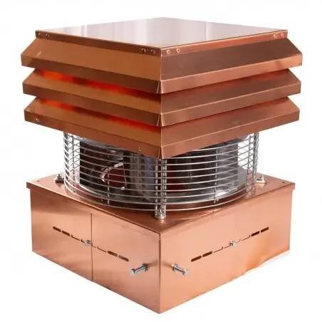 Komínový ventilátor měď Střešní Radiální NA TAH KOMÍNA pro odtah spalin komínové hlavice Krb Termální kamna Dřevo trouba Grilová