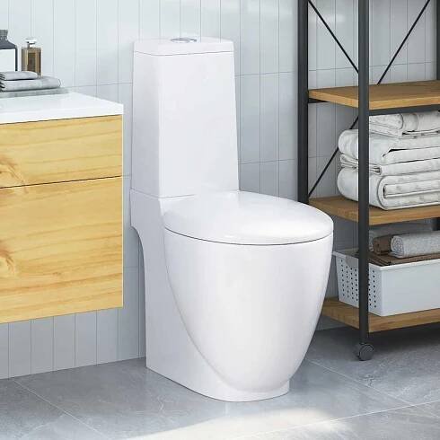 vidaXL Keramické WC zadní odpad bílé