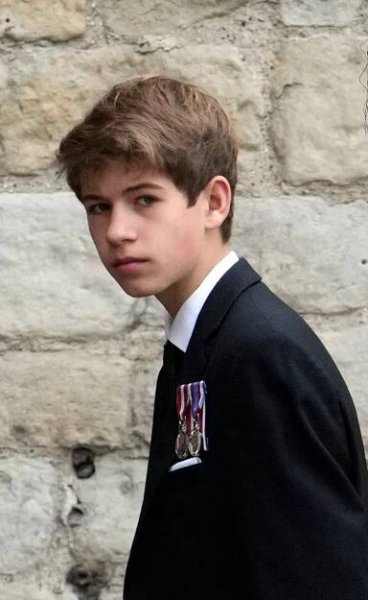 James, Viscount Severn and Lady Louise Windsor arrive at Westminster Abbey for the funeral service for Queen Elizabeth II, in central London, . The Queen, who died aged 96 on Sept. 8, will be buried at Windsor alongside her late husband, Prince Philip, who died last year