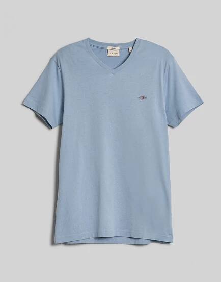 TRIČKO GANT SLIM SHIELD V-NECK T-SHIRT - Fotografie č. 1