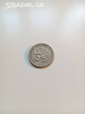 Dobová mince 1 kč, rok 1922, ORIGINÁL