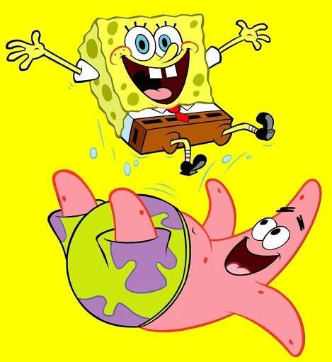 "Spongebob and Patrick having a fun day at the beach." Wallpaper