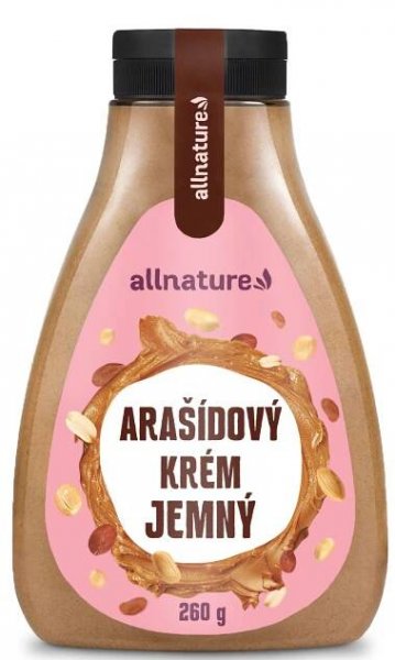Allnature Arašidový Krém Jemný 260g 1×260 g, jemný arašidový krém
