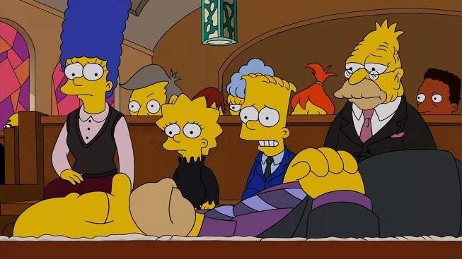 The Simpsons, Julie Kavner (L), Yeardley Smith (C), Nancy Cartwright (R), 'Days of Future Future', Season 25, Ep. #18, 04/13/2014, ©KSITE