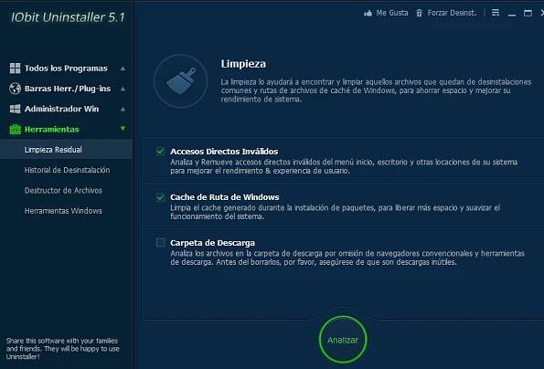 IObit Limpieza residual