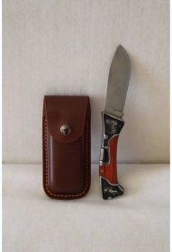 Nůž zavírací COLUMBIA s koženým pouzdrem - medvěd - Army Zboží