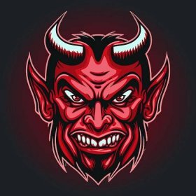 Devil head red vector illustration