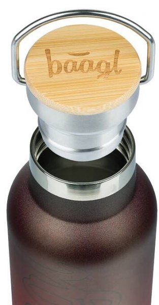 Termoláhev s bambusovým víčkem Gradient červeno-černá, 500 ml | PRESCO.CZ