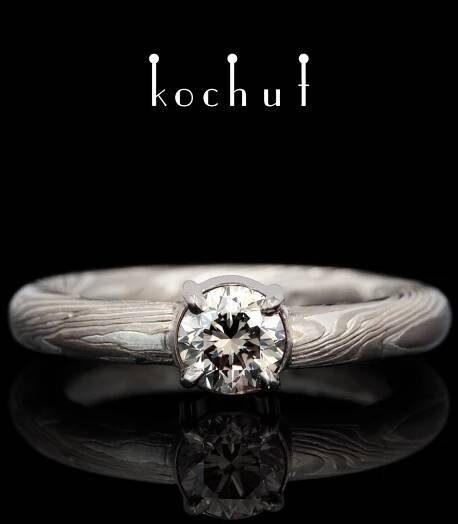 Haiku — diamond mokume gane ring