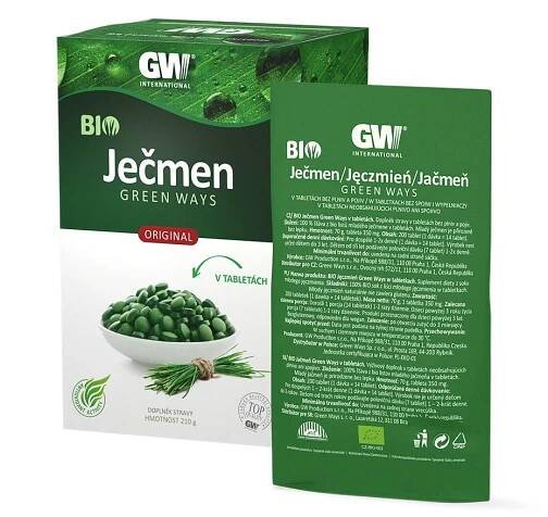 Green Ways BIO Ječmen v tabletách 310 g / Čistí a regeneruje