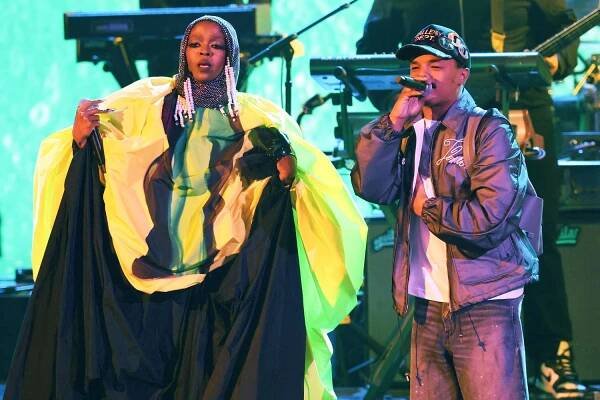 Lauryn Hill and YG Marley perform onstage at the the 2024 BET Awards at Peacock Theater on June 30, 2024 in Los Angeles, California.