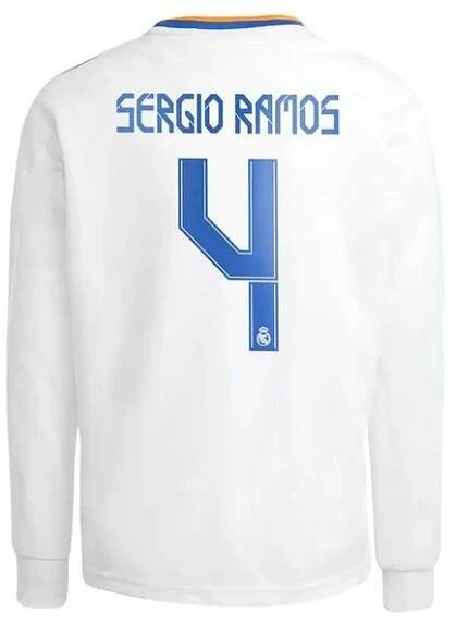 Real20Madrid20Sergio20Ramos20420Home20Jersey202021-202220-20Long20Seeve