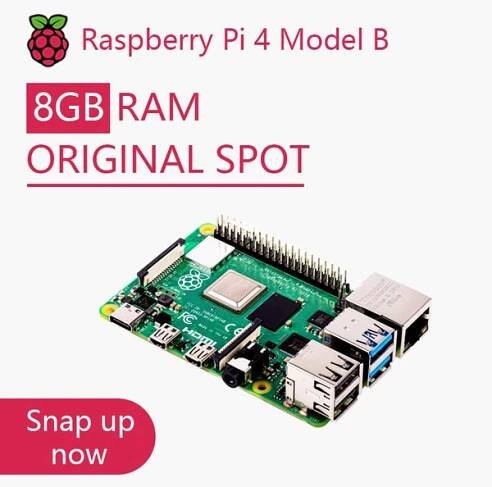 Official Original Raspberry Pi 4 Model B Dev Board Kit RAM 2G 4G 8G 4 Core CPU 1.5Ghz 3 Speeder Than Pi 3B+