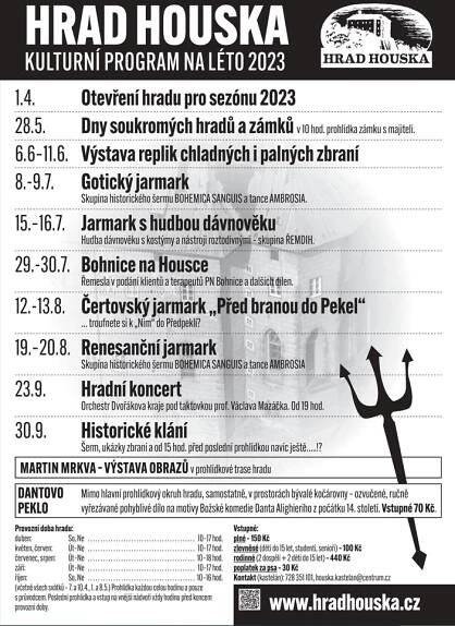Kulturní program na léto 2023 - Hrad Houska