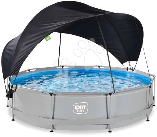 Kruhové bazény - Bazén se stříškou a filtrací Soft Grey pool Exit Toys - 1