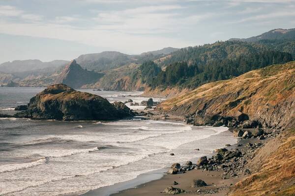 Sea stacks on the Gold Beach along the Oregon Coast
