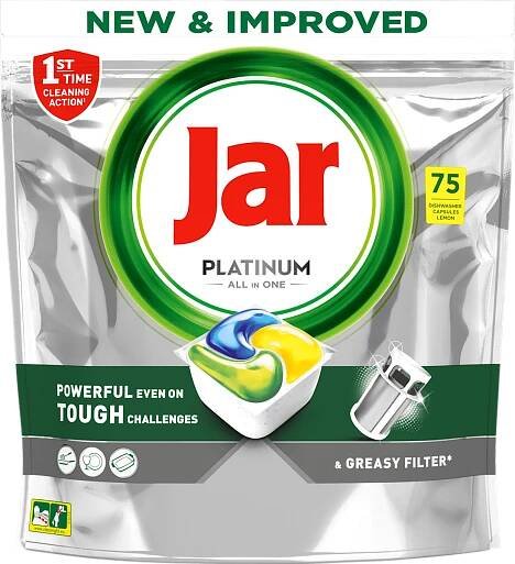 JAR Tablety do myčky Platinum All-in-One Yellow 75 ks
