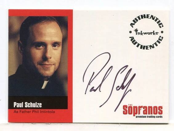 Sopranos Season One Paul Schulze as Father Phil Intintola Autograph Card A-PS - TvMovieCards.com
